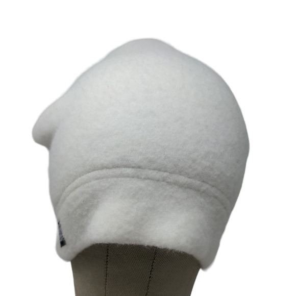 Unbranded Men's Knit Beanie Hat White Acrylic Vintage Made USA Turtle Logo - Picture 1 of 10